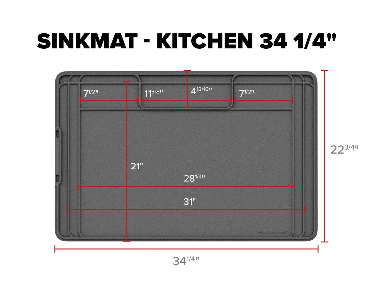 WeatherTech SinkMat – Waterproof Under Sink Liner Mat for Kitchen Bathroom – 34” x 22” Inches - Durable, Flexible Tray – Home undersink Organizer Must Haves, Black