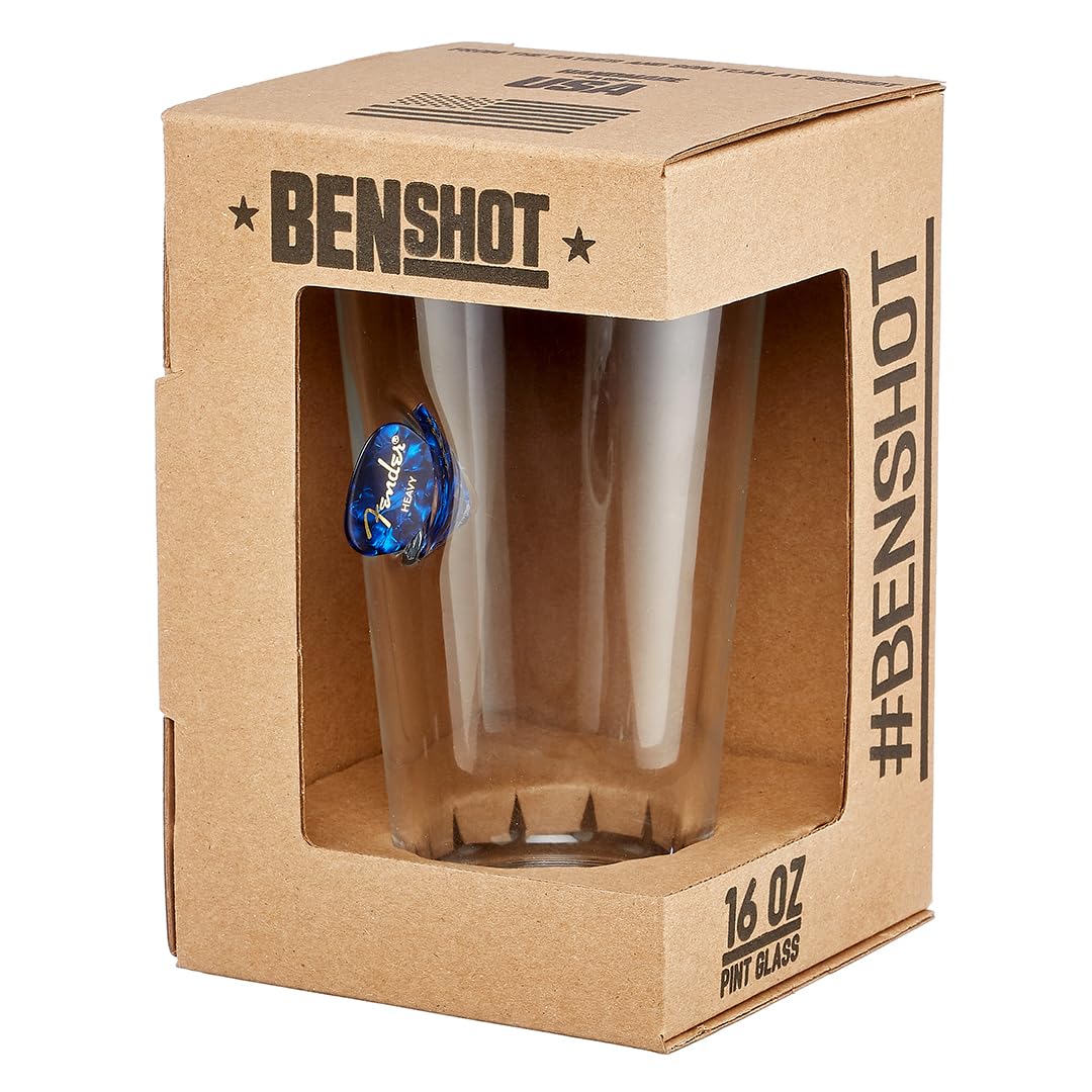 BenShot Guitar Rocks Glass - 11oz - HandCrafted Whisky Tumbler for Fathers Day or All-American Celebrations