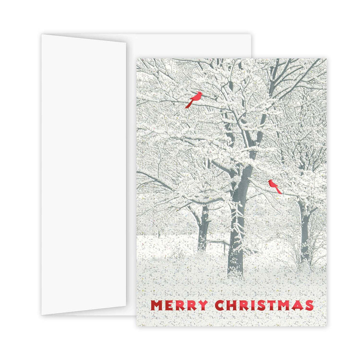 Masterpiece Sparkling Santa Christmas Cards / 16 Festive Holiday Cards Set With White Envelopes / 5 5/8" x 7 7/8" Winter Gold Foil Greeting Cards With Inside Verse/Made In The USA