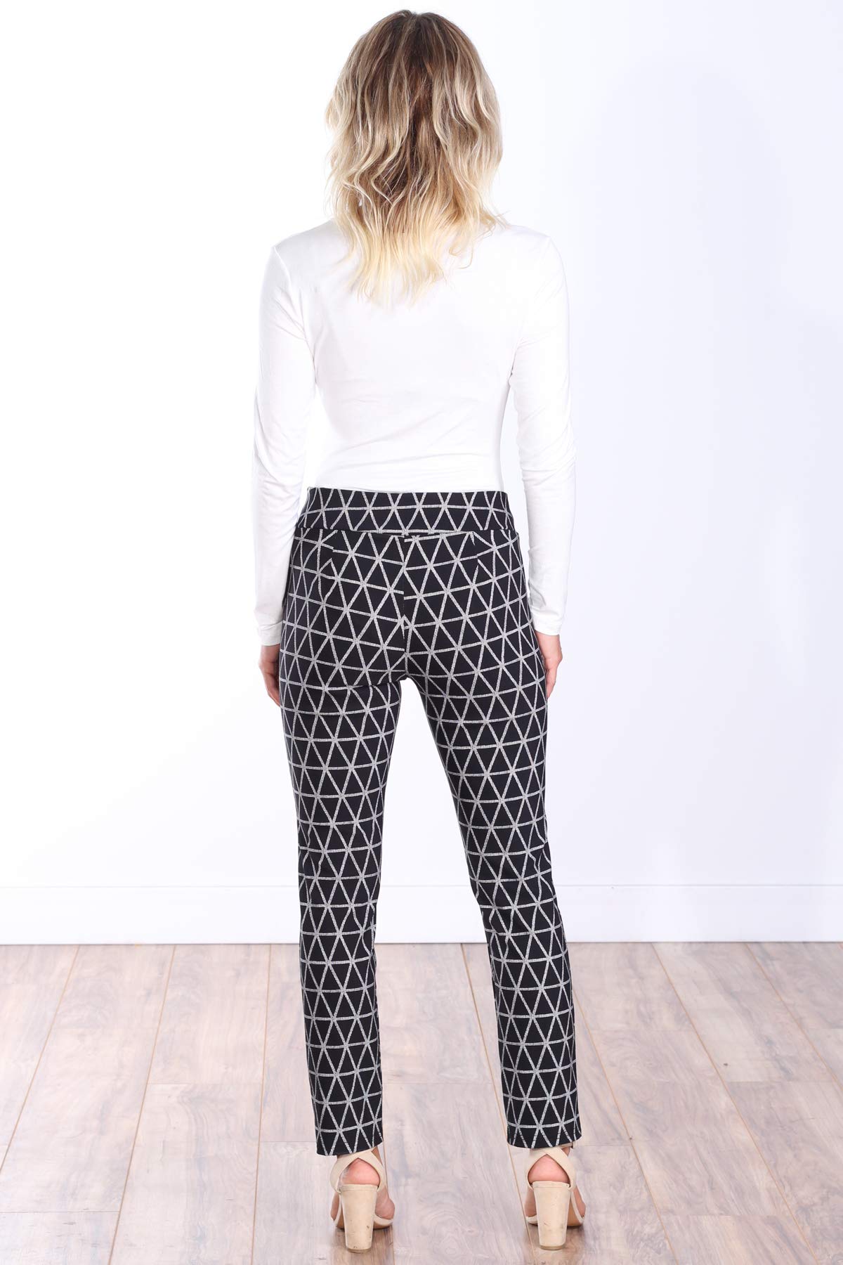 Popana Womens Stretch Pull On Dress Pants Ankle Length Work Casual - Made in USA