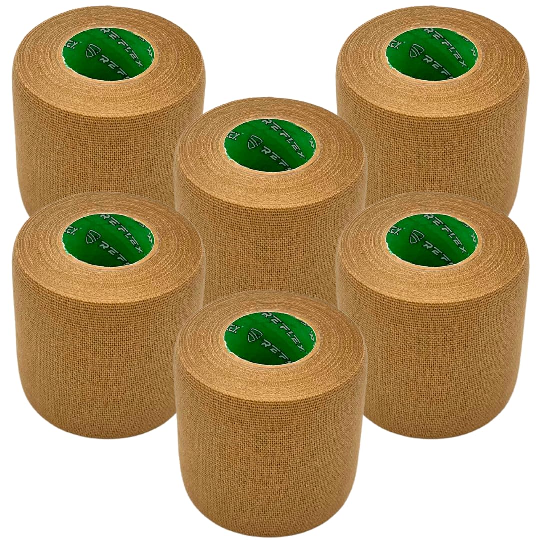 Shield Reflex | Stretch Athletic Tape, Tear by Hand, Made in USA, Thin, Flexible, Elastic Sports Tape, Spatting Football Tape 6 Pack (Midnight Blue, 2 Inch)