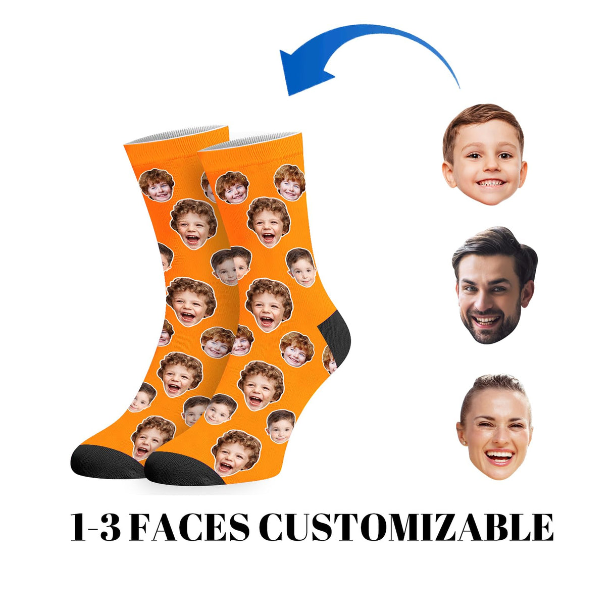 Custom Socks with Picture:Made in USA,Customized Face Socks,Personalized Socks Memorial Gift for Men Women Kid
