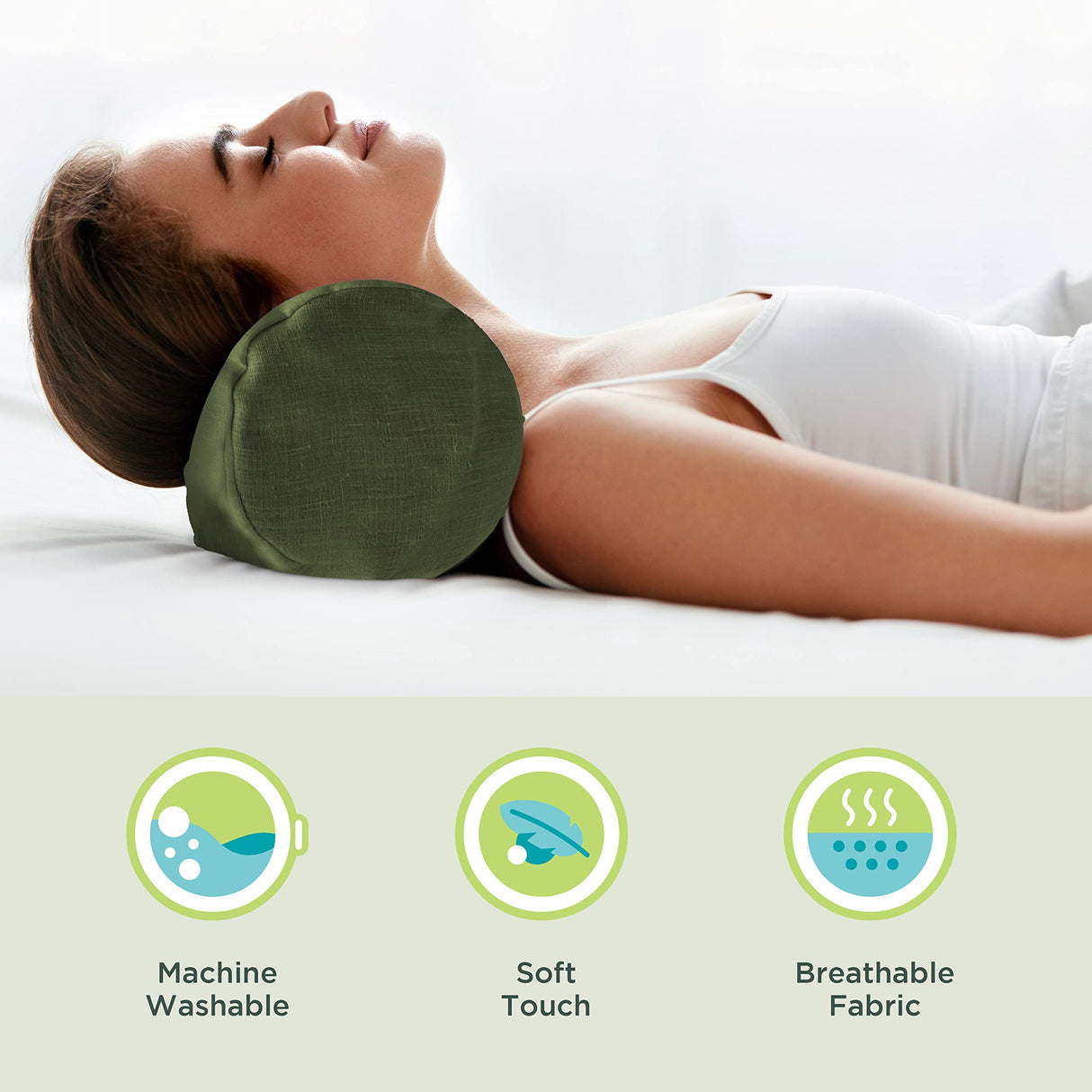 Bean Products Neck Roll Pillowcases | Cotton, 10 oz. Heavy Duty | Navy (6" x 16")