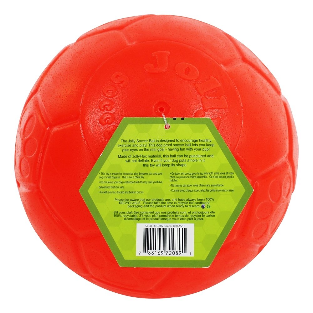 Jolly Pets Medium Soccer Ball Floating-Bouncing Dog Toy, 6 inch Diameter, Apple Green (SB06 GR)