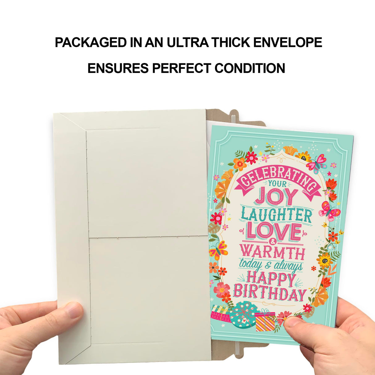Prime Greetings Friend Birthday Card, Made in America, Eco-Friendly, Thick Card Stock with Premium Envelope 5in x 7.75in, Packaged in Protective Mailer