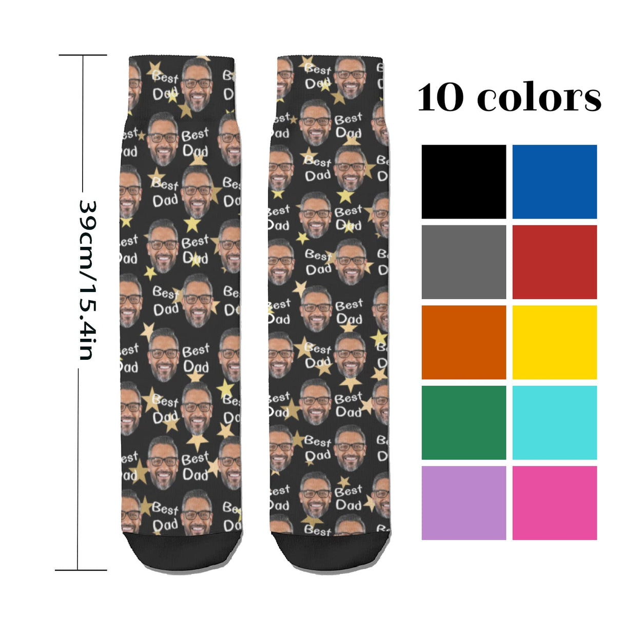 Custom Socks with Picture:Made in USA,Customized Face Socks,Personalized Socks Memorial Gift for Men Women Kid