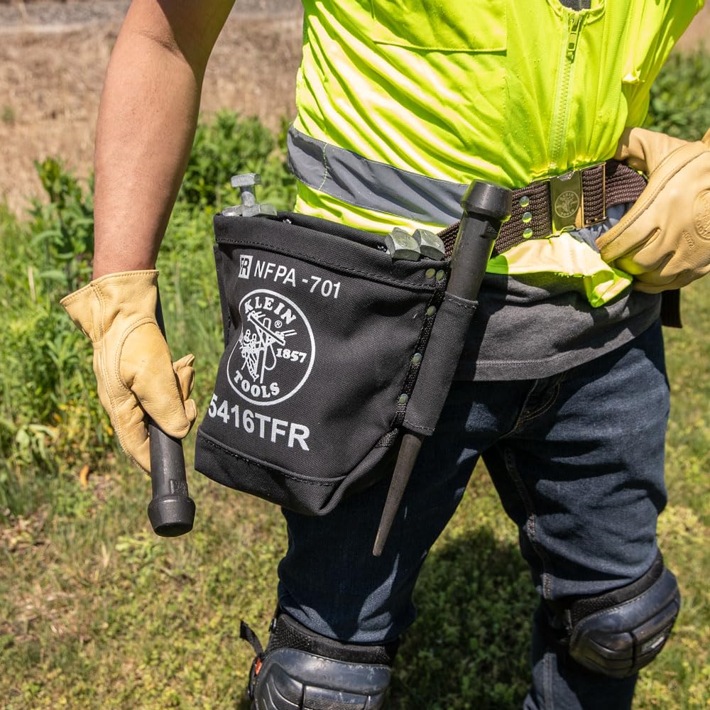 Klein Tools 80081 Pliers Kit, Ironworker's Diagonal Cutting Pliers, Heavy Duty Side Cutters and Flame Resistant Canvas Tool Bag, 3-Piece