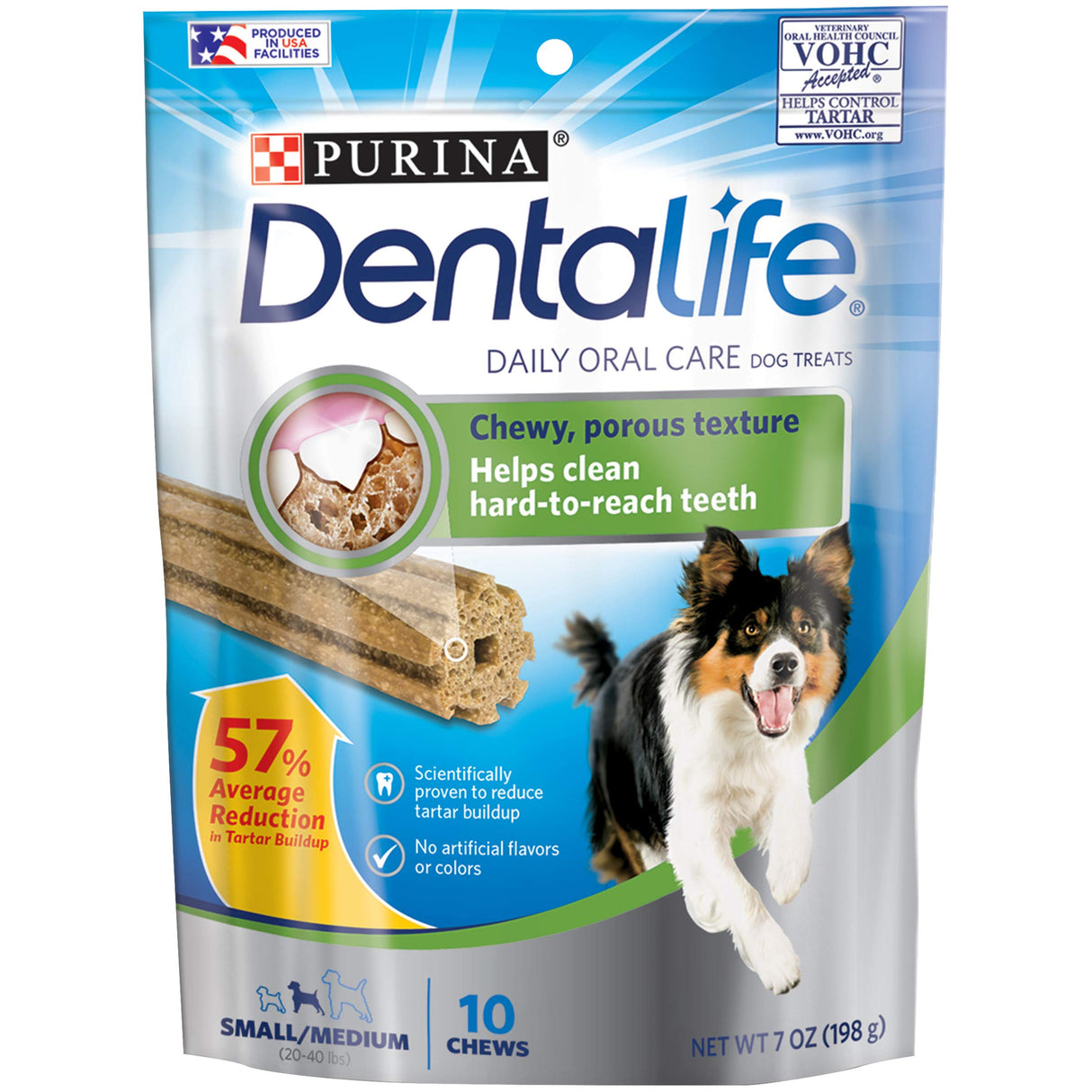 Purina Dentalife Daily Oral Care Chicken Flavor Small/Medium Breed Dog Dental Chews – 28.5 oz pouch (40ct)