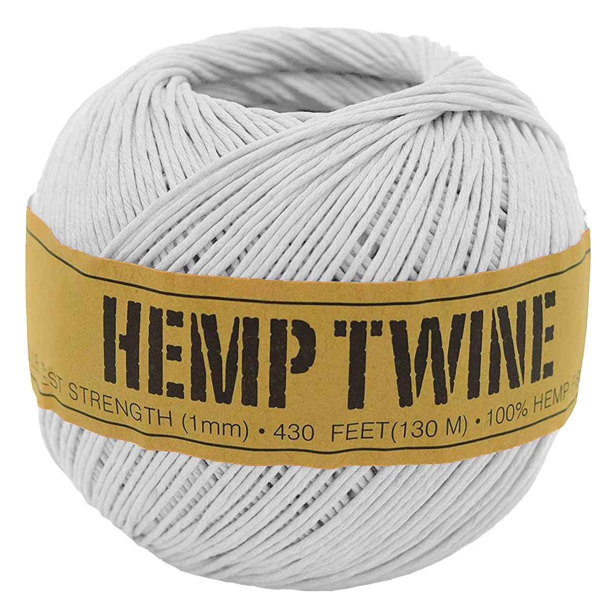 Bean Products Hemp Twine - High Tensile Strength and Durable - Made with 100% Hemp - Perfect for Jewelry, Arts & Crafts, Decoration, Cooking - 0.5MM, 50G/328 Ft. - 8 lb. Test Strength - Natural
