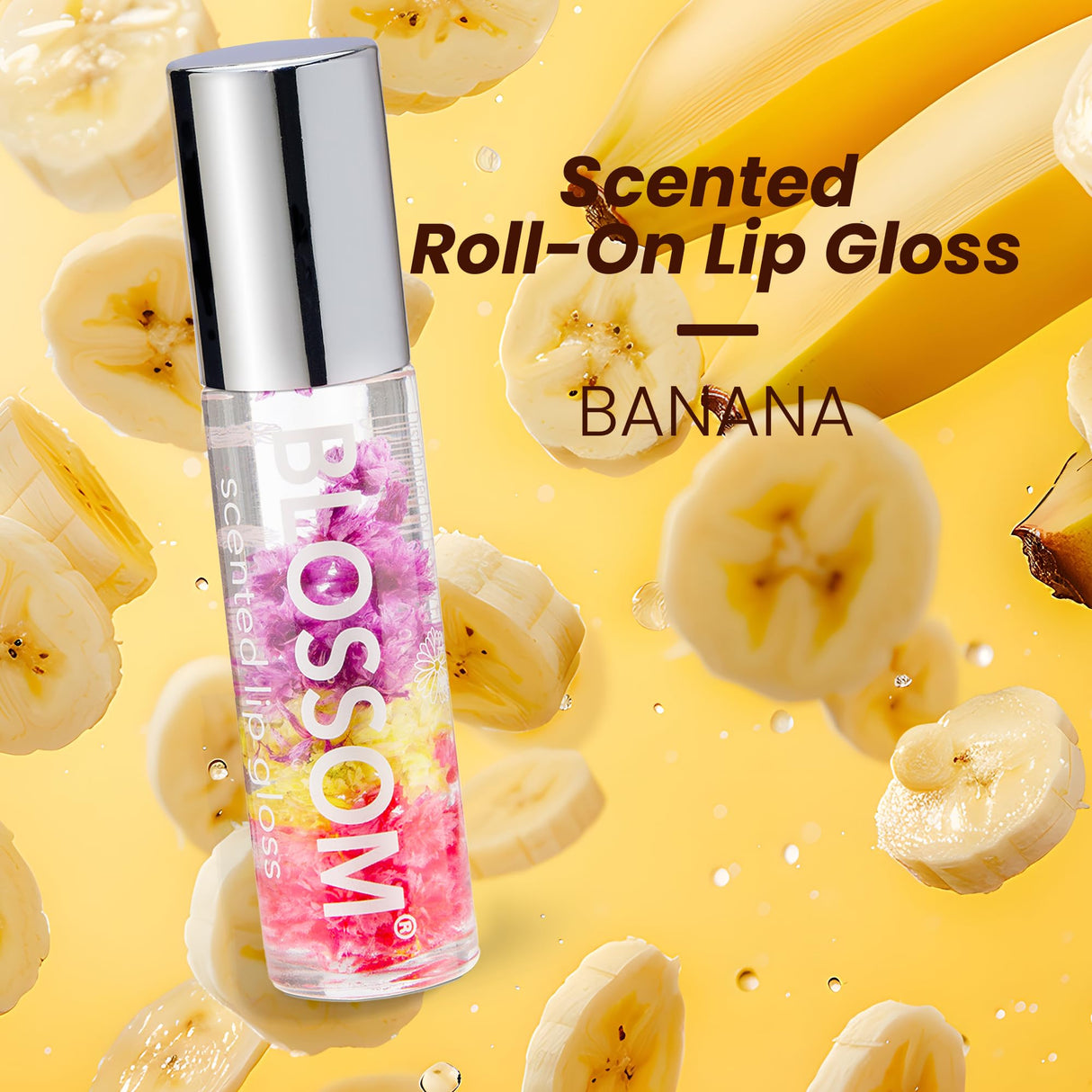 Blossom Scented Roll on Lip Gloss, Infused with Real Flowers, Made in USA, 0.20 fl. oz./5.9ml, Watermelon