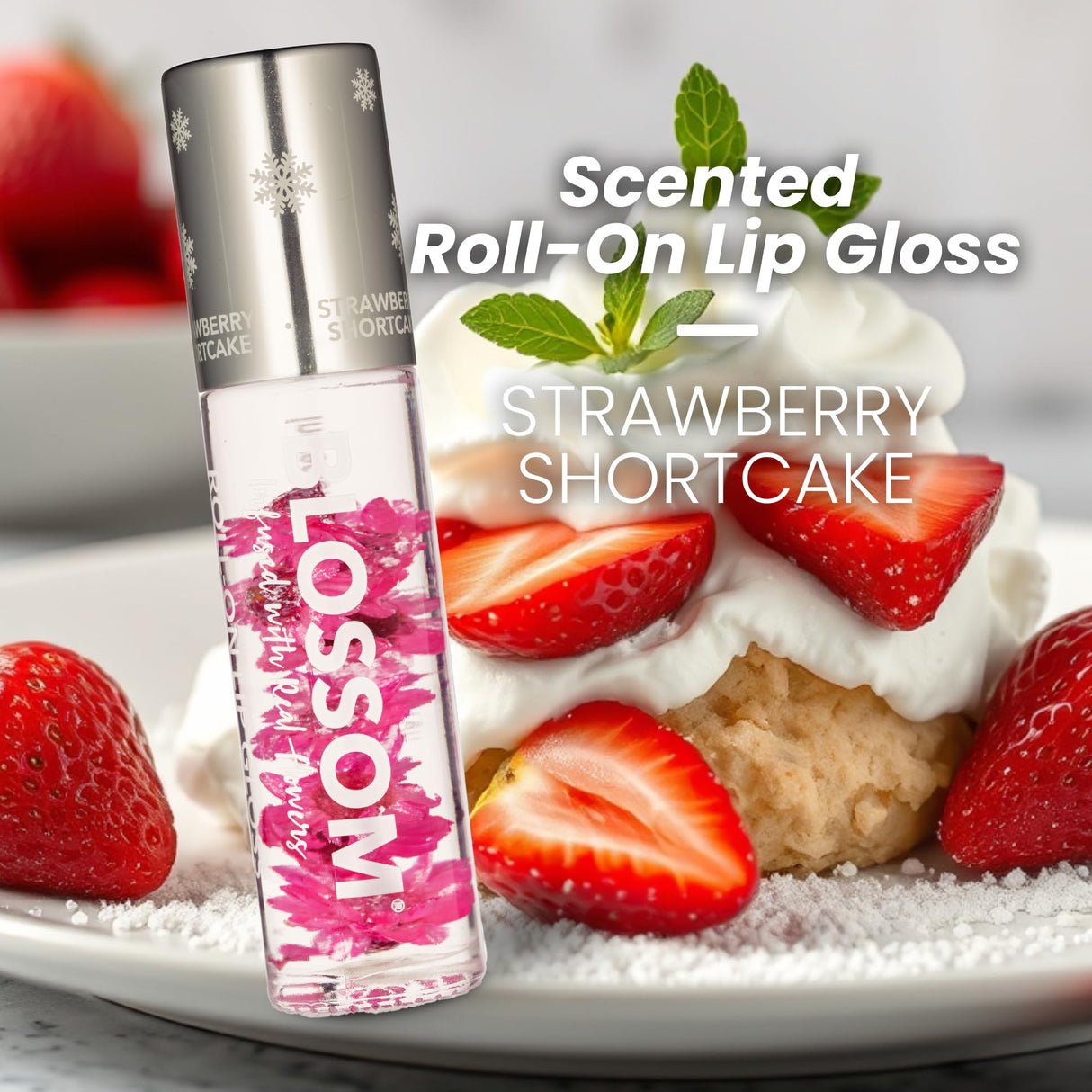 Blossom Scented Roll on Lip Gloss, Infused with Real Flowers, Made in USA, 0.20 fl. oz./5.9ml, Watermelon