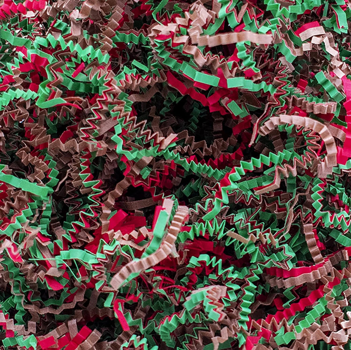 Stephanie Imports Made In USA 3-Ply Crinkle Cut Shredded Paper 2 lbs (Red & Green Christmas Mix)