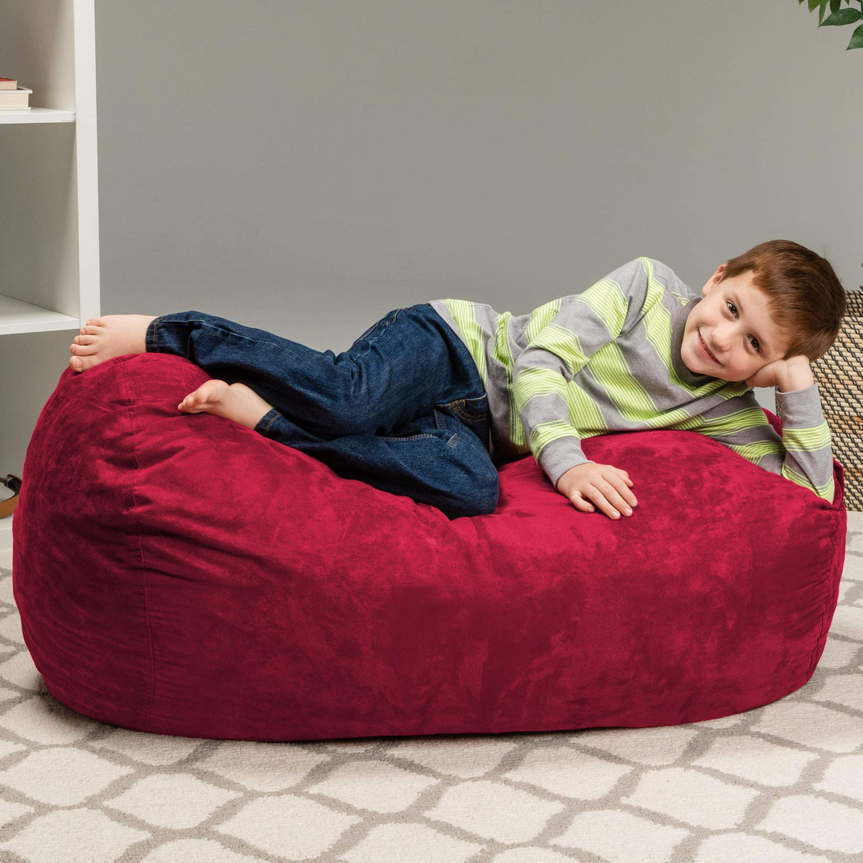 Chill Sack Kid's Memory Foam Bean Bag Lounger, Lime