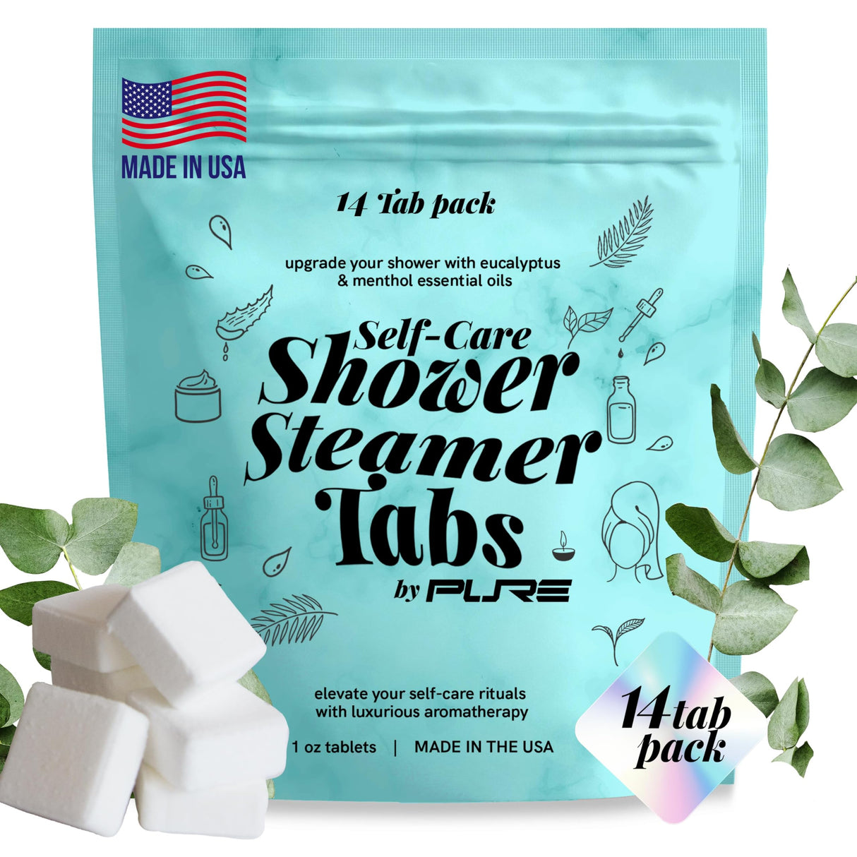 Aromatherapy Shower Steamer Pack - Made in USA for Stress Relief, Sports Recovery, Wellness Gifts for Women & Men, Dorm Room Gifts, Essential Oils for Relaxation