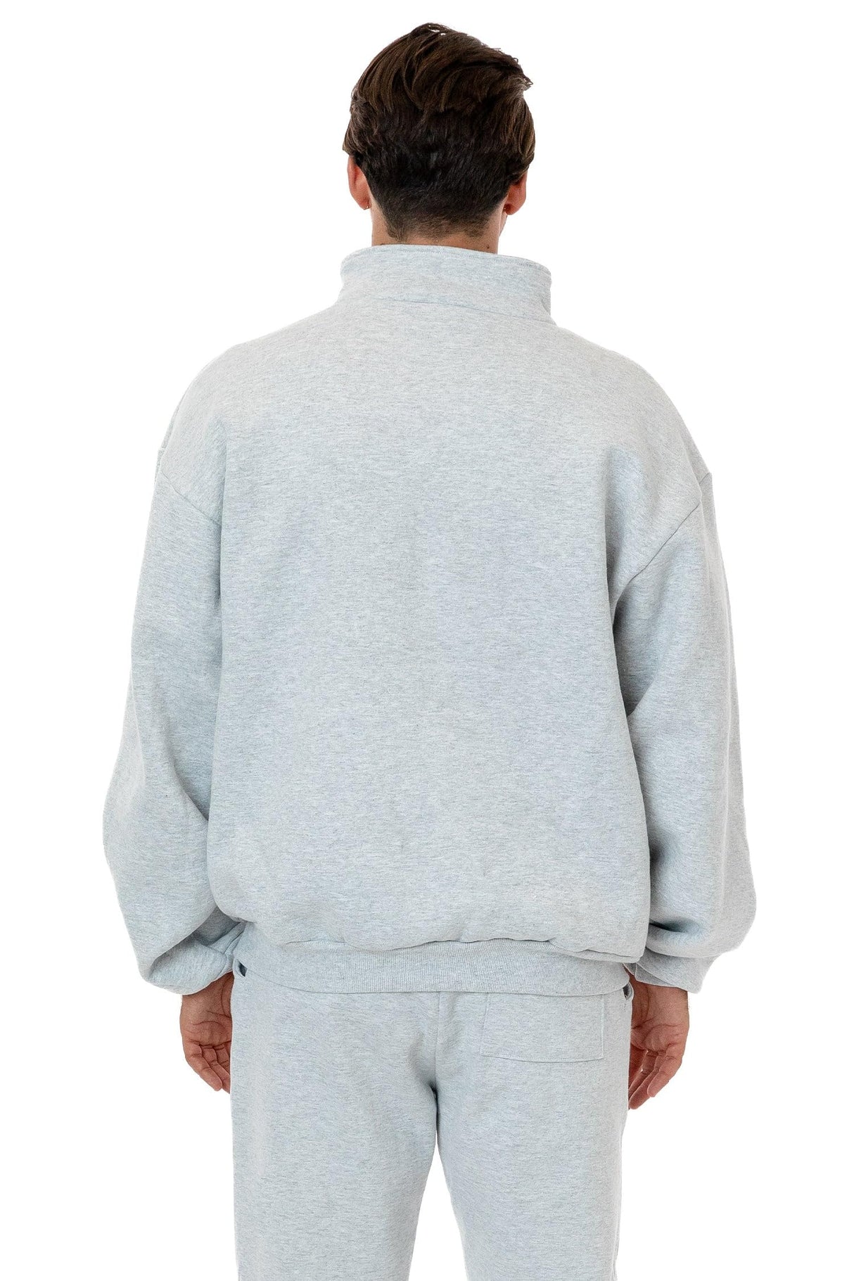 Los Angeles Apparel Heavy Fleece X Pocketed Half Zip Sweater (Piece Dye)