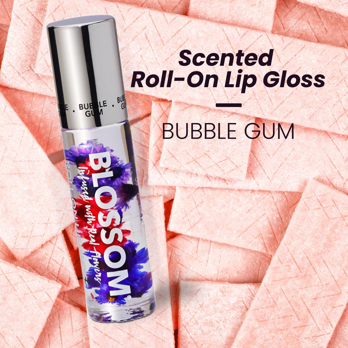 Blossom Scented Roll on Lip Gloss, Infused with Real Flowers, Made in USA, 0.20 fl. oz./5.9ml, Watermelon