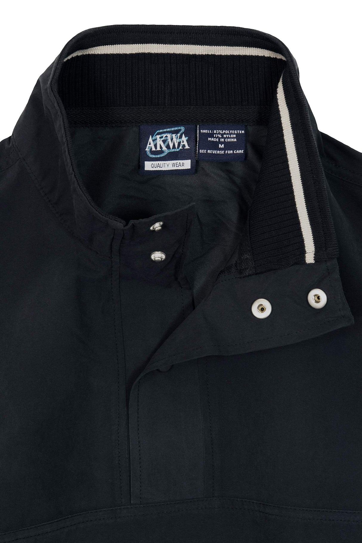 Akwa Men's Microfiber Woven Water Repellent Short Sleeve Snap Button Placket Pullover Windshirt