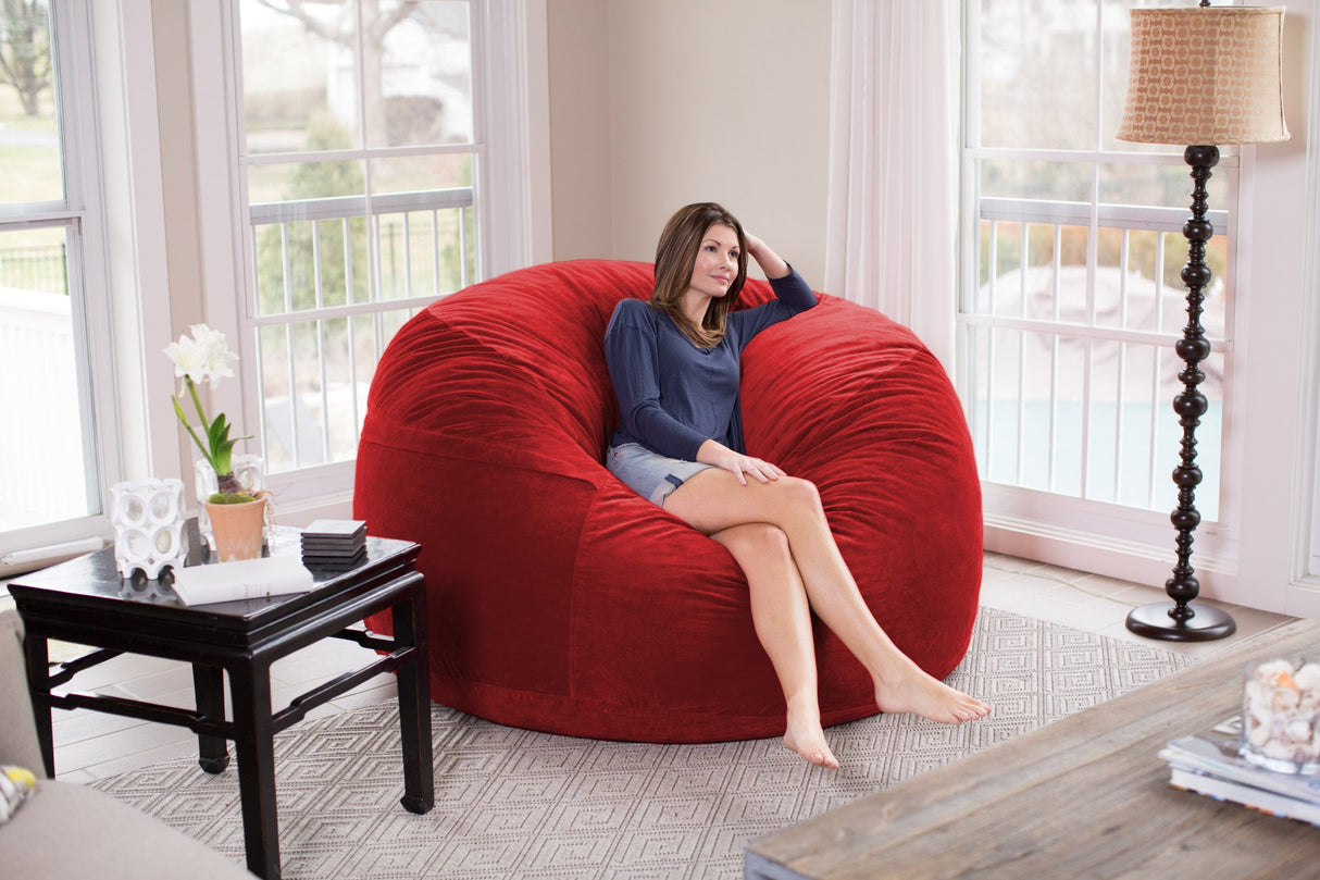 Chill Sack Bean Bag Chair: Giant 6' Memory Foam Furniture Bean Bag - Big Sofa with Soft Micro Fiber Cover, Charcoal