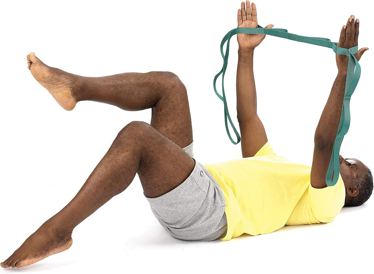 OPTP The Original Stretch Out Strap with Exercise Pilates Essentials Book, USA Made Top Choice Stretch Out Straps for Physical Therapy, Pilates Stretching Strap or Knee Therapy Strap