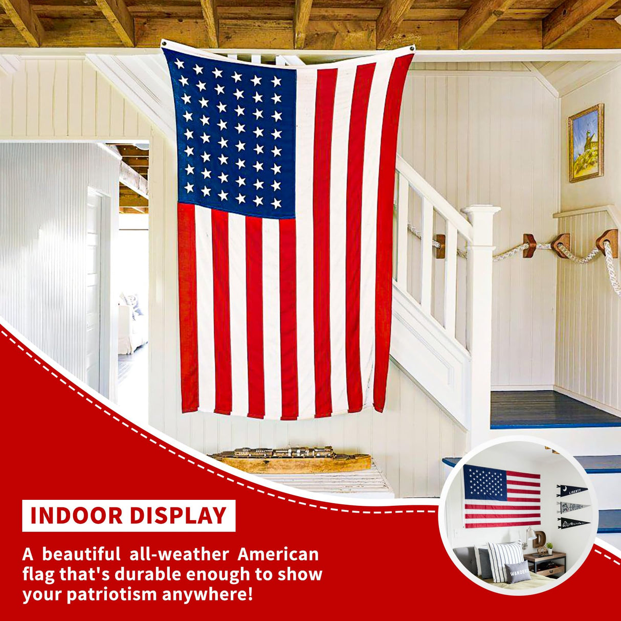 100% Made in USA American Flags 3x5 Ft Outside,American Flag Outdoor Heavy Duty,Us Flag 3x5 Longest Lasting Usa Flag, Built For Outdoor Use,(100% In Usa)