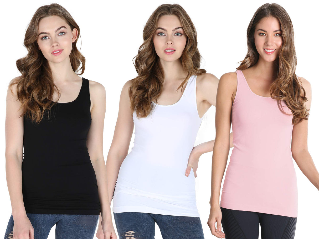 NIKIBIKI Women Seamless Basic Jersey Tank Top, Made in U.S.A, One Size