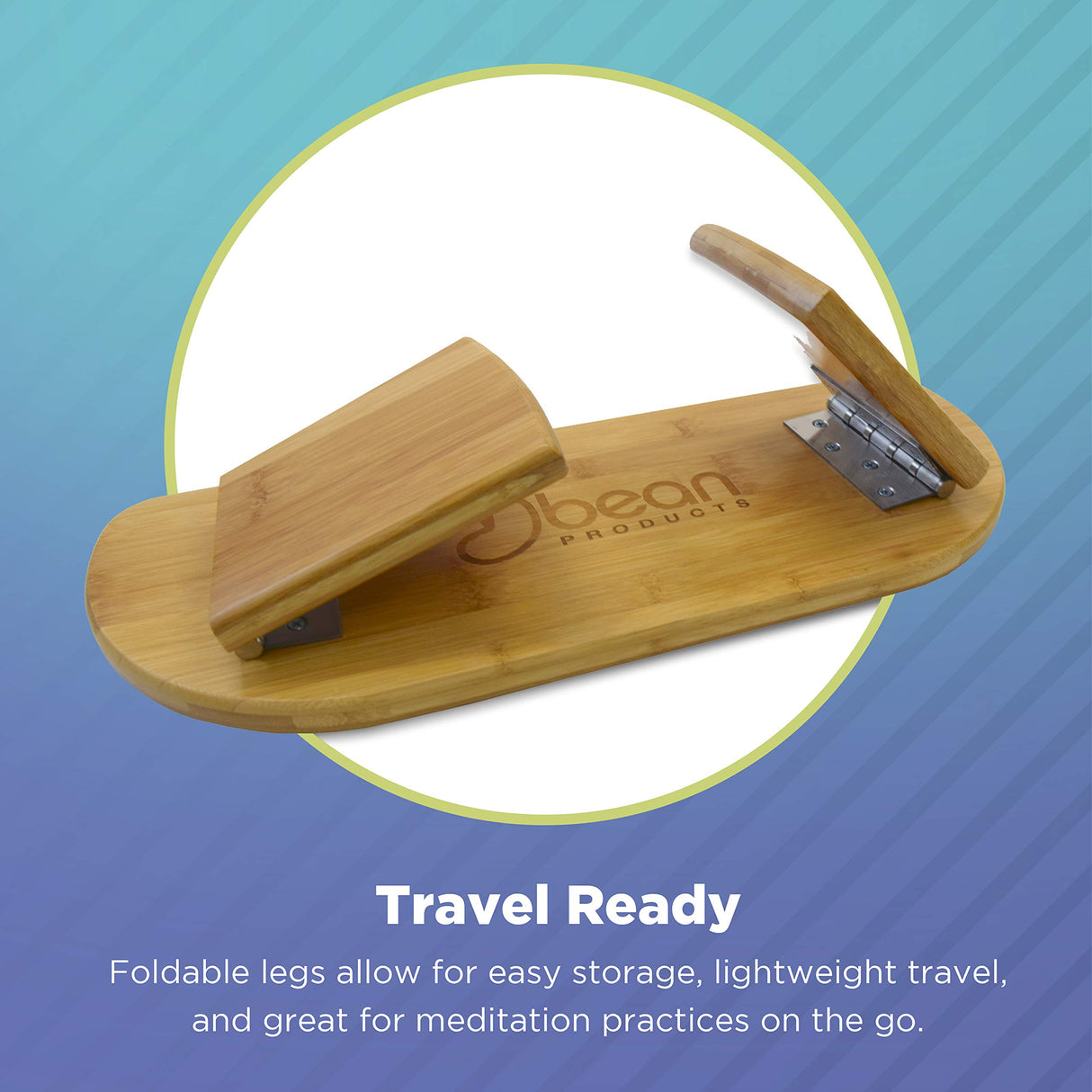 Bamboo Meditation Kneeling Bench - Best Design - New Magnetic Attached Legs - Portable - Ergonomic