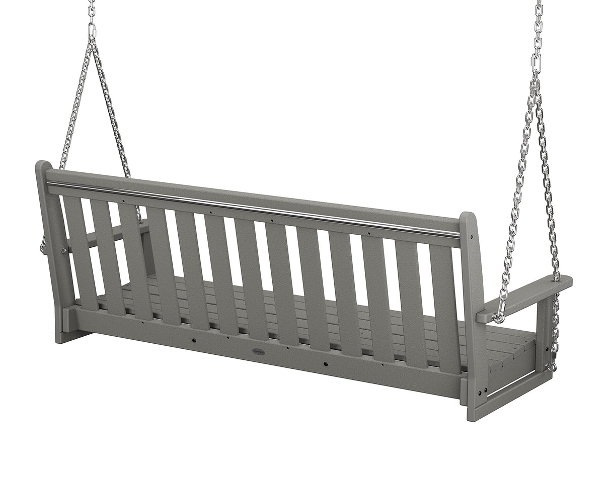 POLYWOOD GNS60BL Vineyard 60" Outdoor Swing, Black