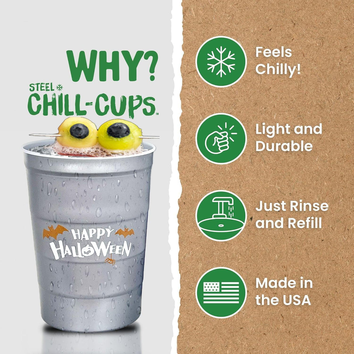 16 oz. Party Cups, Perfect for Cold Drinks, Sturdy & Durable, Disposable and 100% Recyclable, Made in USA, Red, 12 Count