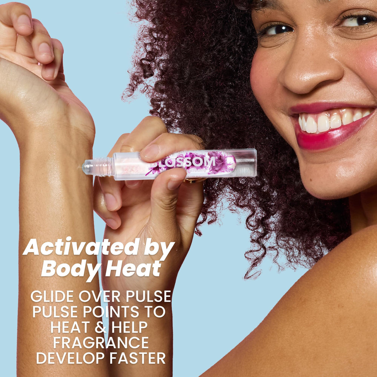 Blossom Roll on Perfume Oil for Women, Alcohol Free Rollerball Perfume with Essential Oil, Infused with Real Flowers, Made in USA, 0.20 oz (Lemon, Bergamot, Violet, White Musk), Cactus Flower