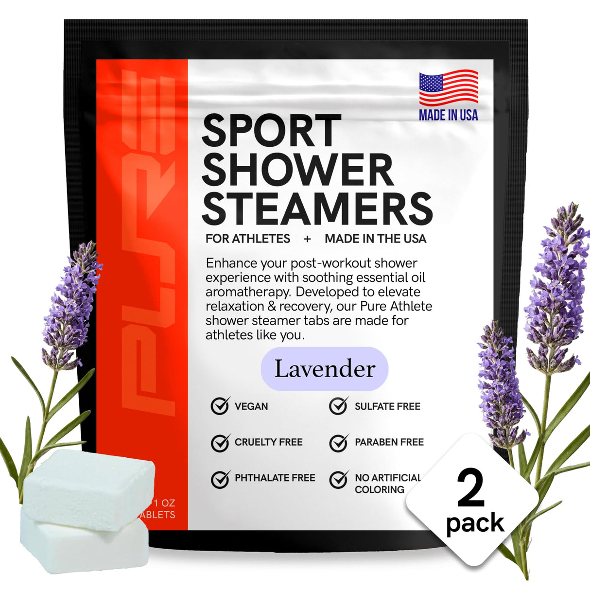 Sport Shower Steamers - Made in USA with Natural Eucalyptus Essential Oil, Sinus Relief, Muscle Recovery for Athletes, Stocking Stuffers, Christmas Gifts for Self Care Relaxation