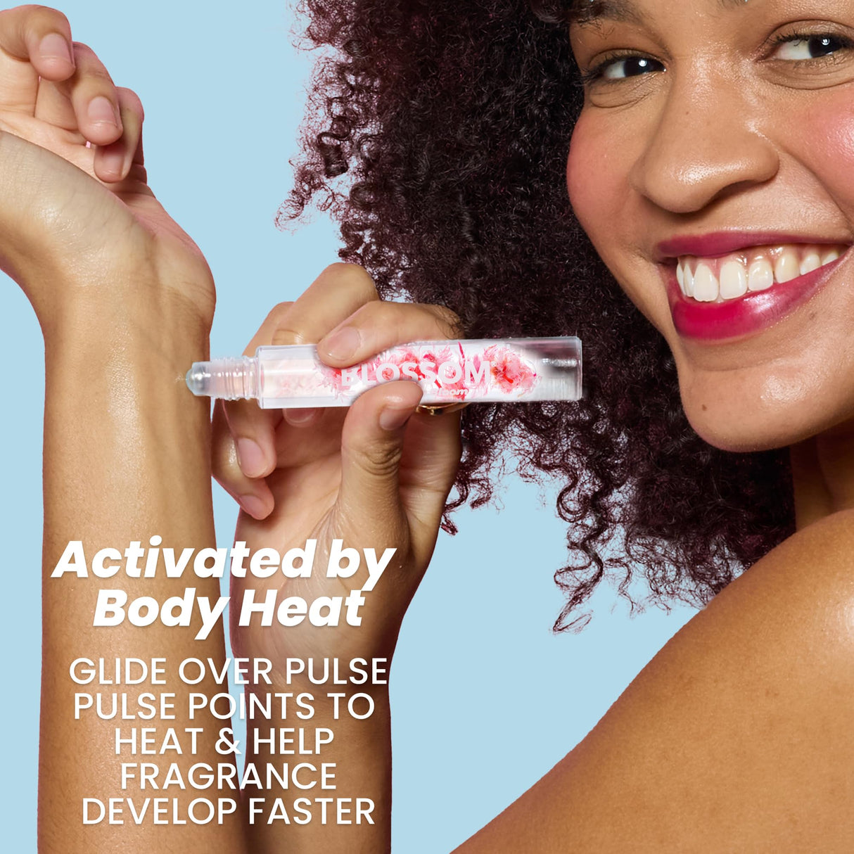 Blossom Roll on Perfume Oil for Women, Alcohol Free Rollerball Perfume with Essential Oil, Infused with Real Flowers, Made in USA, 0.20 oz (Lemon, Bergamot, Violet, White Musk), Cactus Flower