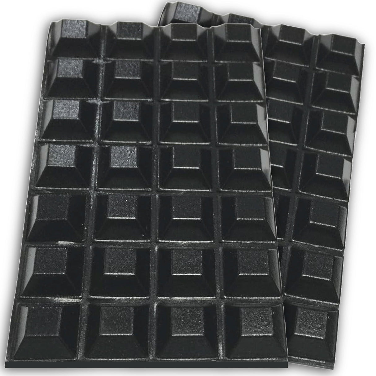 Clear Rubber Feet (53 Pack) Self Stick Bumper Pads - Made in USA - Adhesive Tall Square Bumpers for Electronics, Speakers, Laptop, Appliances, Furniture, Computers