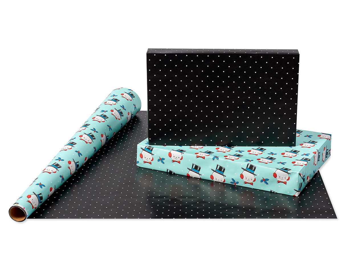 American Greetings 120 sq. ft. Vintage Christmas Wrapping Paper Bundle, Gingerbread, Ornaments, Peppermints (3 Extra Wide Rolls 40 in. x 12 ft.)