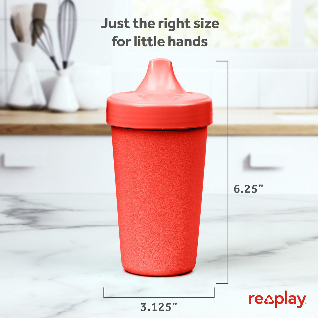 Re-Play Made in USA 10 Oz. Sippy Cups for Toddlers, Pack of 4 - Reusable Spill Proof Cups for Kids, Dishwasher/Microwave Safe - Hard Spout Sippy Cups for Toddlers 3.13" x 6.25", Desert Roses