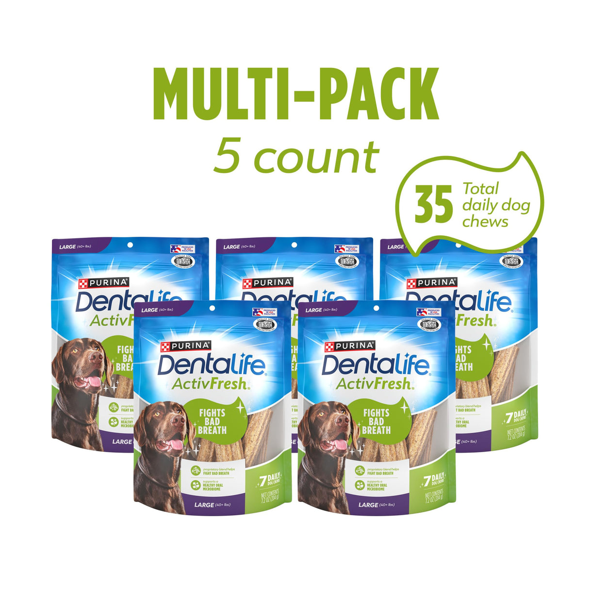 Purina DentaLife ActivFresh Chicken Flavor Large Breed Adult Dog Dental Chews - 21 ct. Pouch