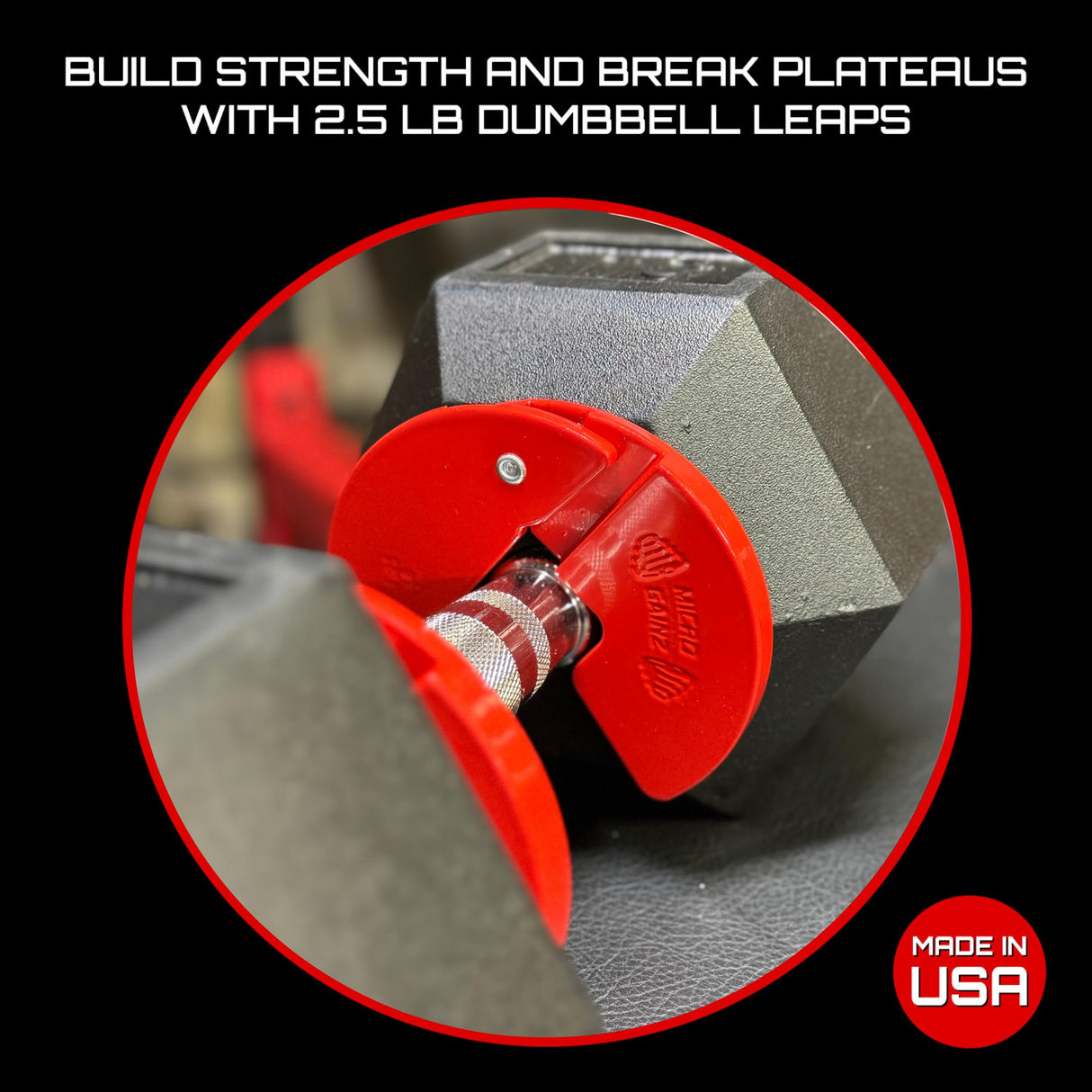 Micro Gainz Dumbbell Fractional 1.25lb Weight Plate, Ideal for Micro Loading, (Choose Color) 2 Piece Fractional Weight Plates, Designed for Dumbbell Training, Made In USA