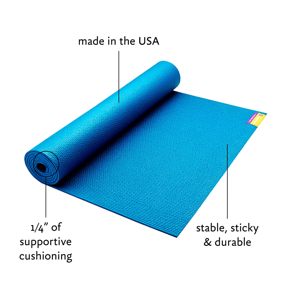 Hugger Mugger Tapas Ultra Yoga Mat - Outstanding 1/4″ Soft Cushion, Lightweight, Made in the USA Sticky Mat, Durable and Long-Lasting