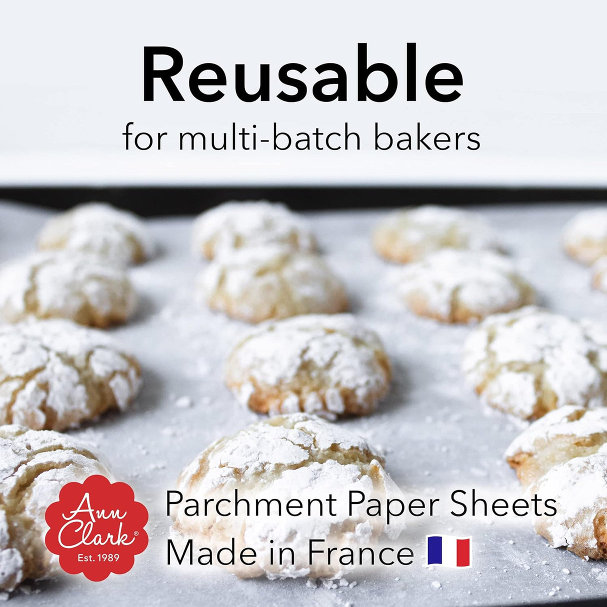 Ann Clark Parchment Paper Sheets for Baking, Made in France, Natural Nonstick 16" x 12" Precut 100 Sheets