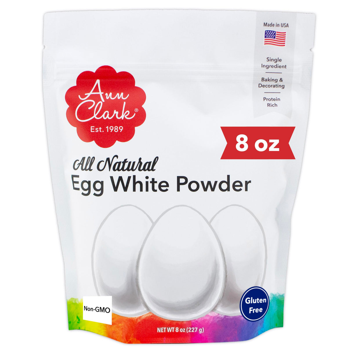 Ann Clark All Natural 100% Egg White Powder Made in USA, 8 oz.
