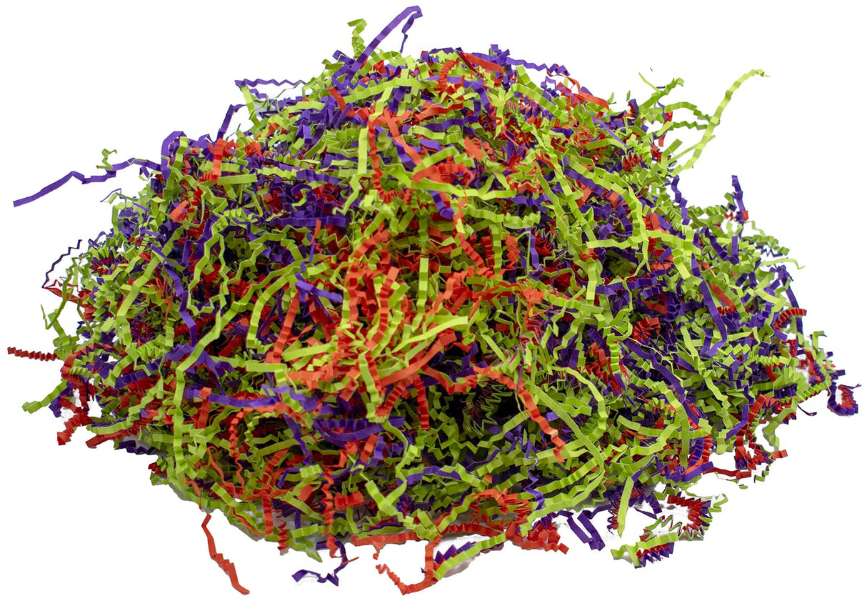 Stephanie Imports Made In USA 3-Ply Crinkle Cut Shredded Paper 2 lbs (Red & Green Christmas Mix)