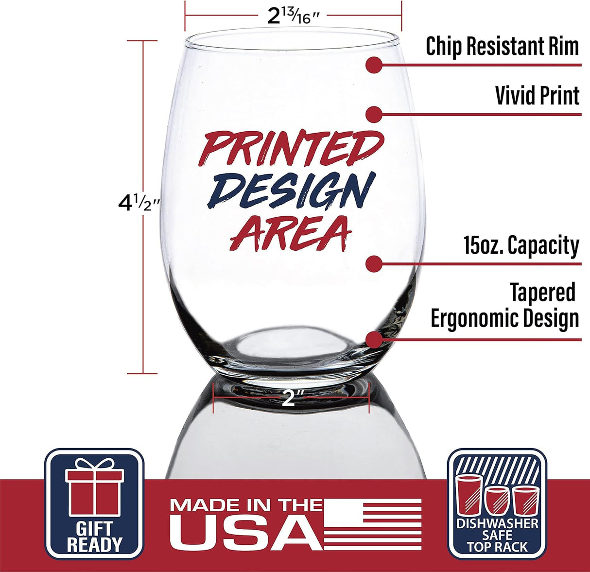 Trump in Heart Wine Glass | Love Trump Gift | Conservative Gifts | Women For Trump Glass | Trump 2024 | Make America Great Again Glass | Trump 2024 | I Love Trump Wine Glass (15 oz)
