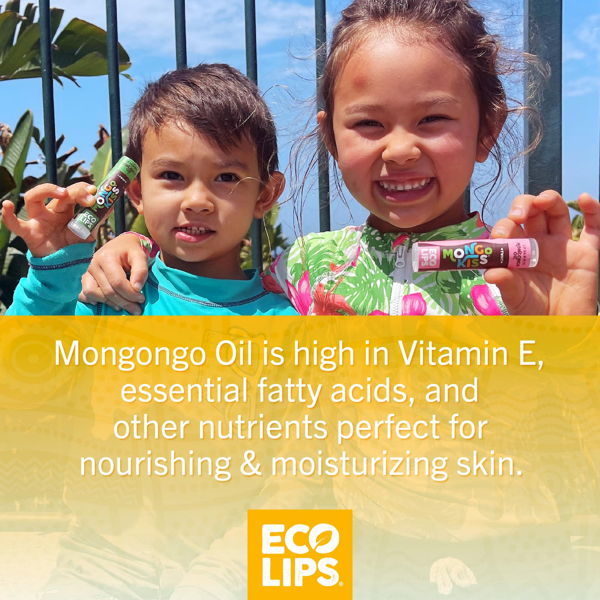 Eco Lips Mongo Kiss Certified Organic Lip Balm Variety 8-pack with Mongongo Oil & Cocoa Butter to Moisturize Dry Chapped Lips | Made in USA