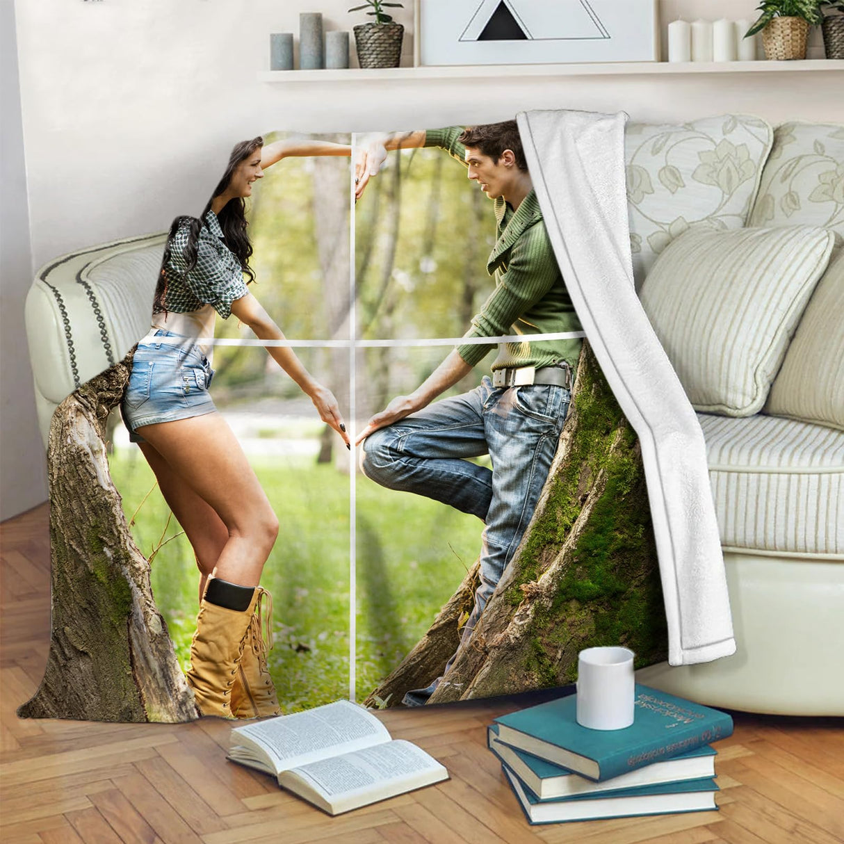 Ships Next Day,Custom Blanket with Picture Made in USA,Personalized Photo Blanket for Family Anniversary Christmas Birthday Halloween Valentines