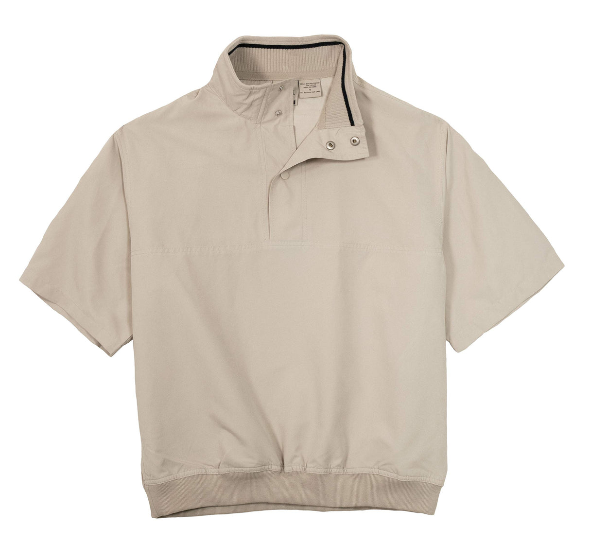 Akwa Men's Microfiber Woven Water Repellent Short Sleeve Snap Button Placket Pullover Windshirt