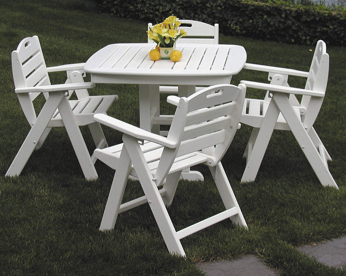 POLYWOOD Nautical Low Back Chair, Teak