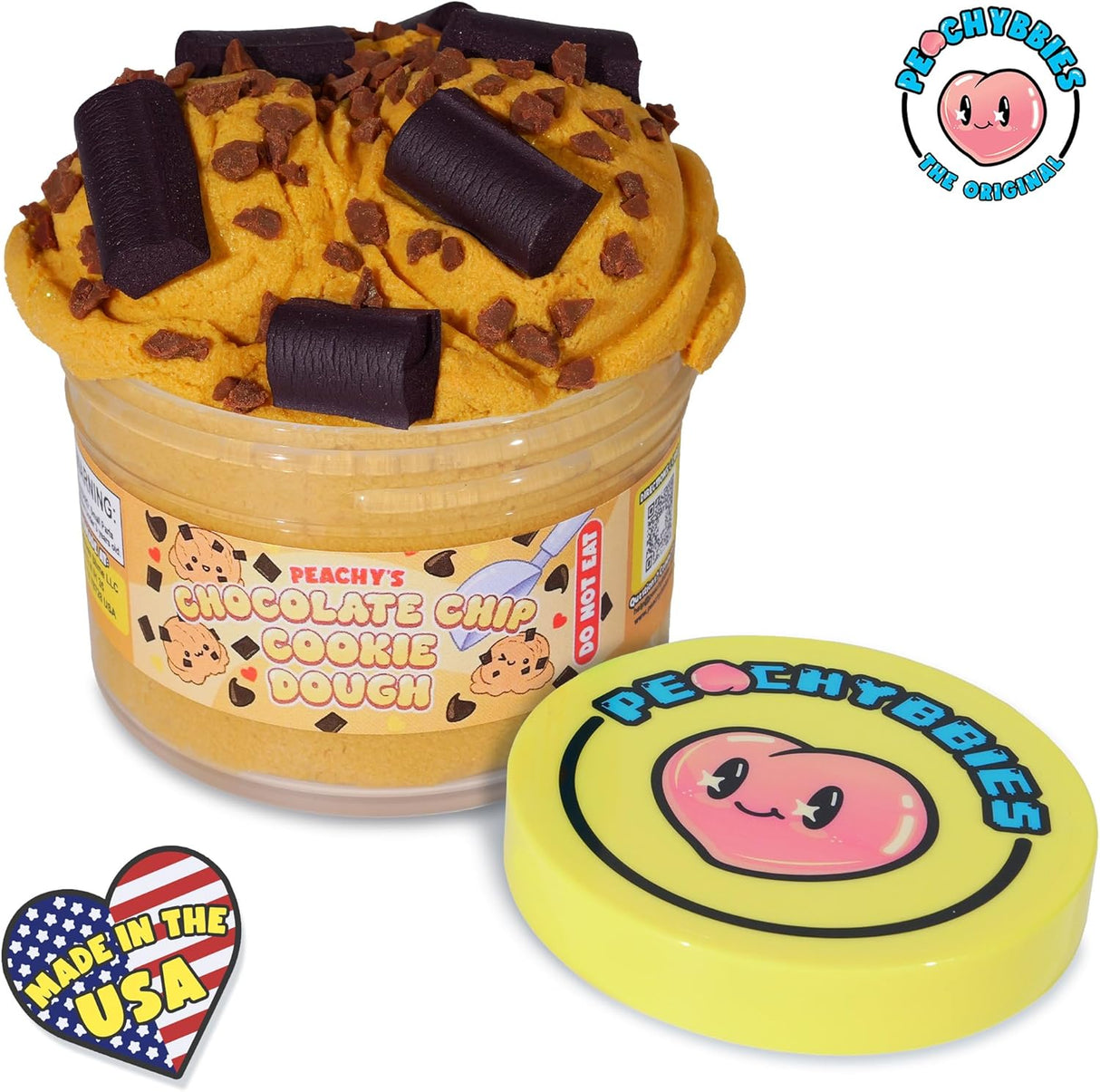 Slime Chocolate Chip Cookie Dough Cloud Slime, Made in USA Premium Slime, 100% Authentic Peachybbies, 7 oz., Scented Slime for Kids from Peachybbies Slime Shop, ASMR, Limited Edition