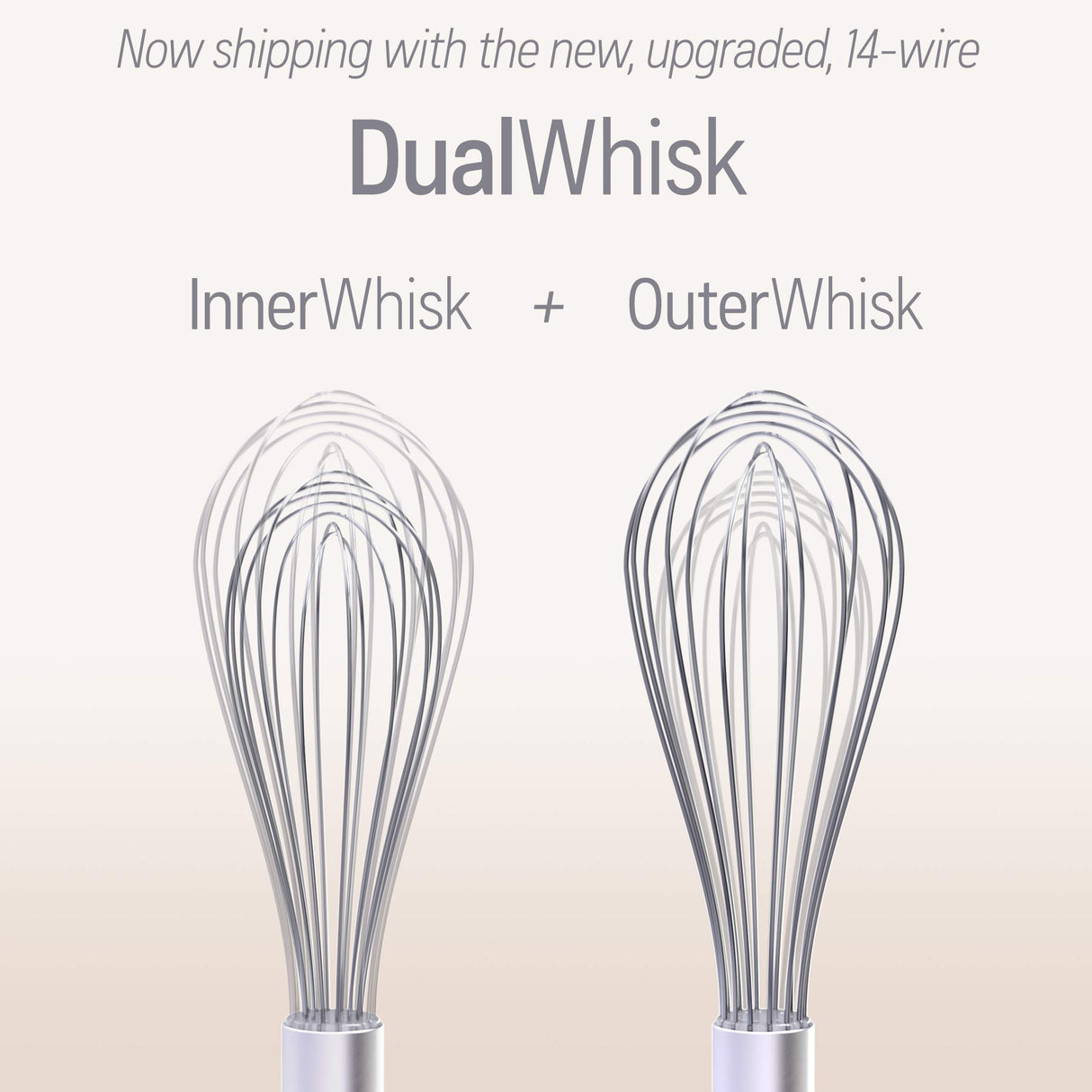 Wipe a Whisk Easily - Multipurpose Kitchen Tool Made In USA - Includes 11" Stainless-Steel Whisk - Cool Baking Gadget, A Great Gift For Men & Women (2pc Whisk Wiper Set, Clear)