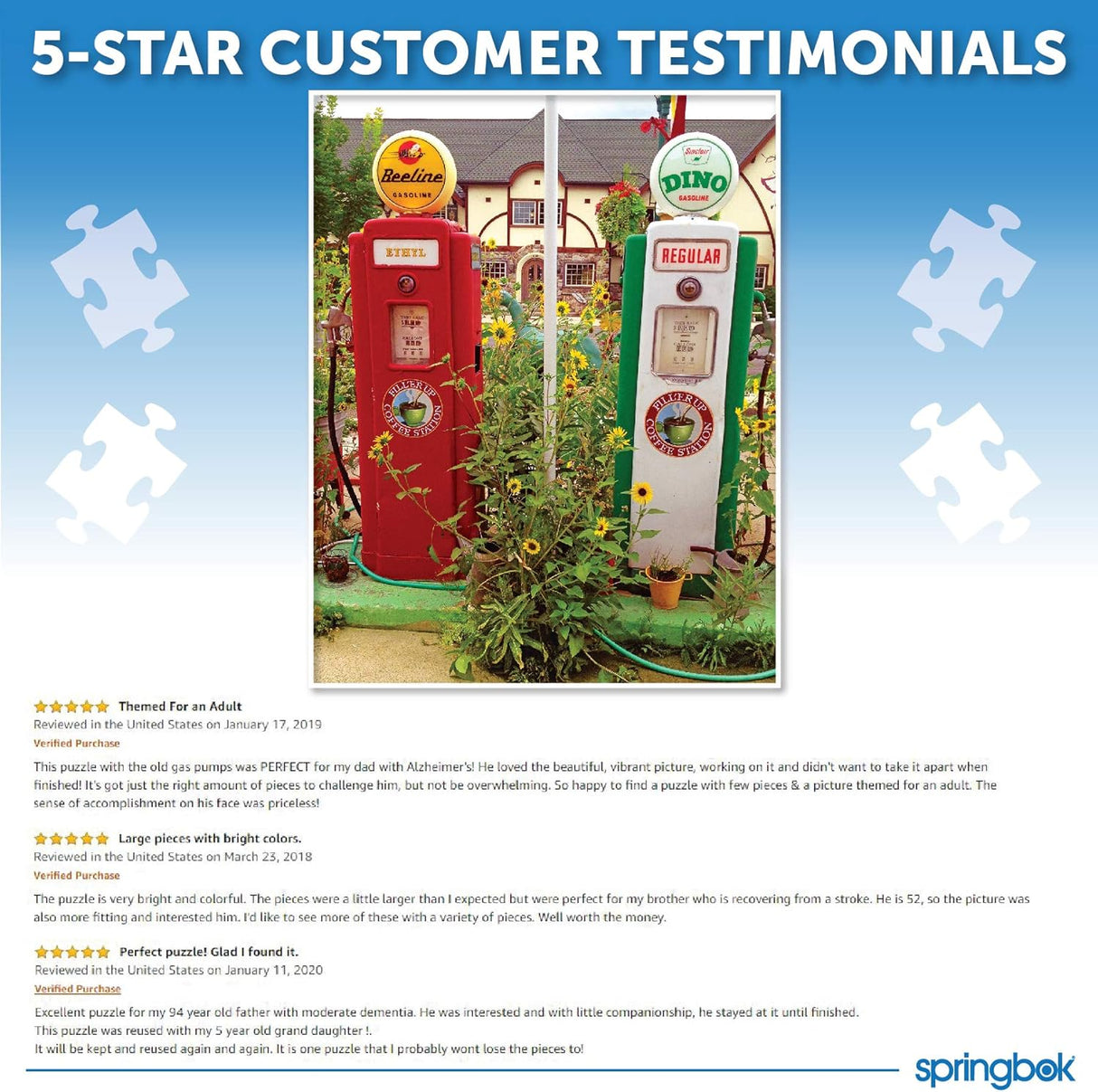 Springbok Puzzle to Remember - Alzheimer & Dementia Activity - 36 Piece Jigsaw Puzzle Coffee Station - Made in USA