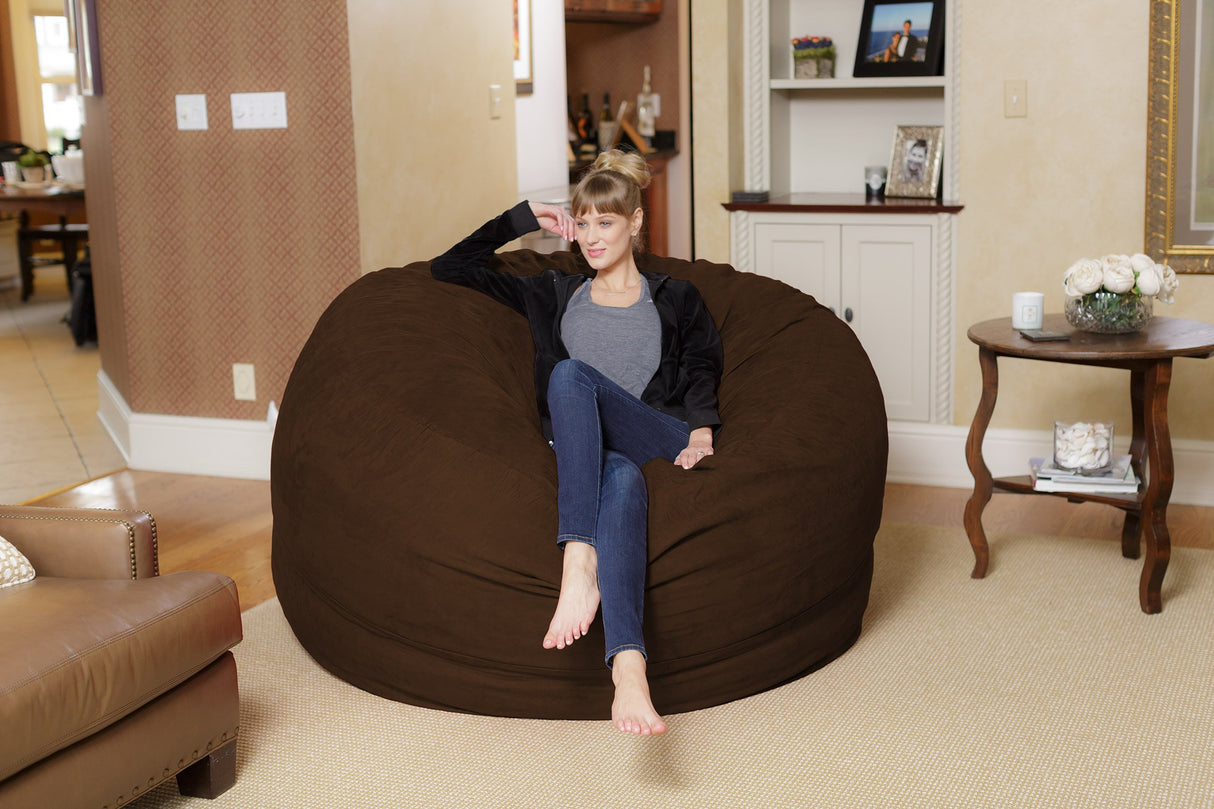 Chill Sack Bean Bag Chair: Giant 6' Memory Foam Furniture Bean Bag - Big Sofa with Soft Micro Fiber Cover, Charcoal