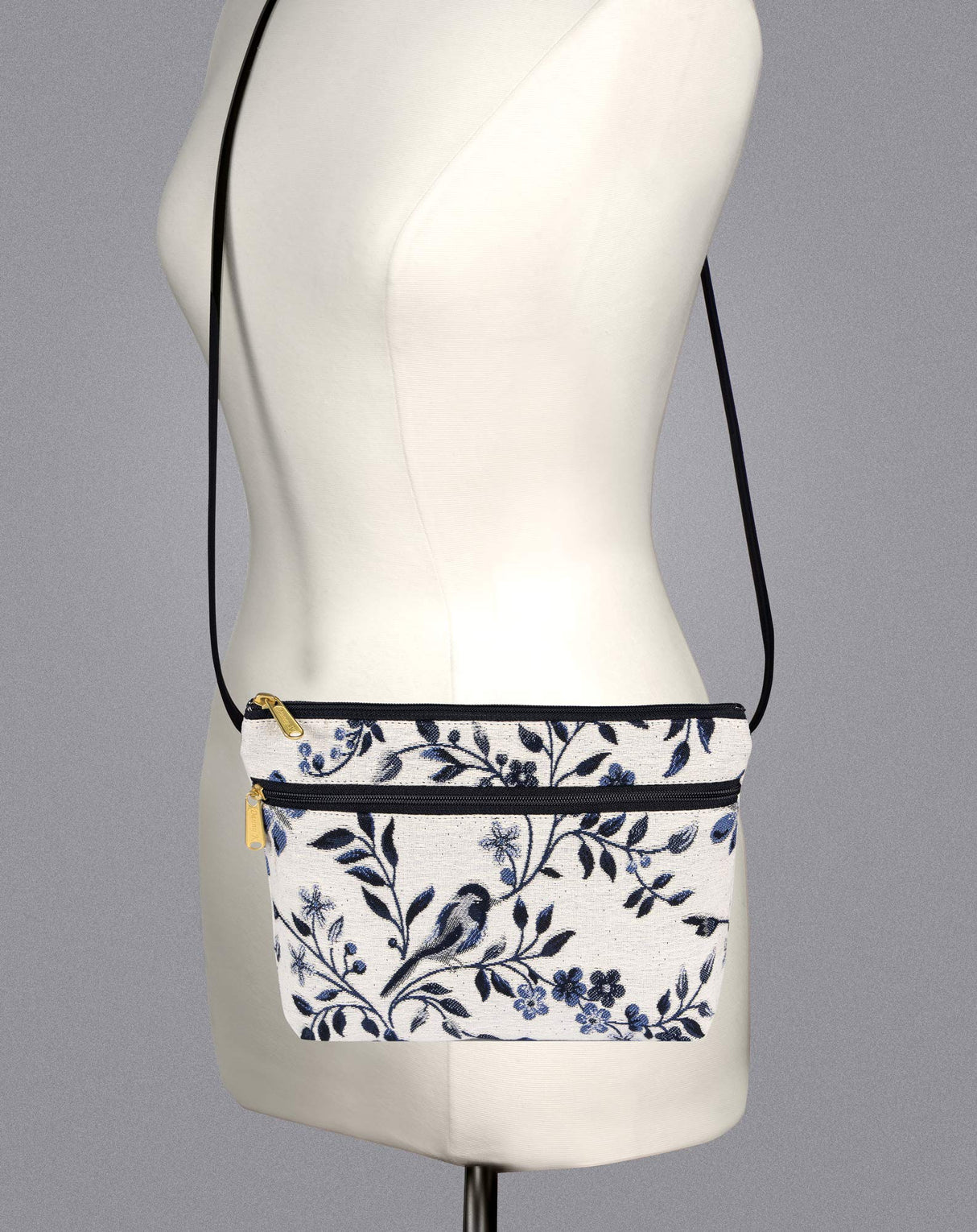 Danny K. Women's Tapestry Zipper Purse Crossbody Handbag, Adjustable Cord, Handmade in USA